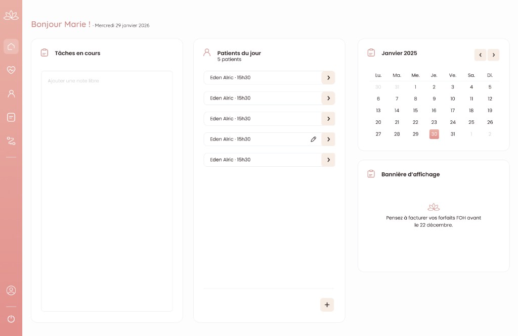 Capture dashboard de la plateforme CAB